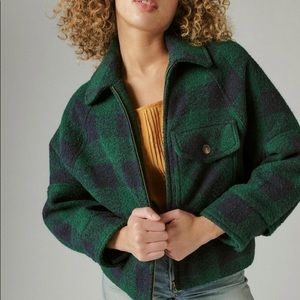 NWT Lucky brand plaid coat size M